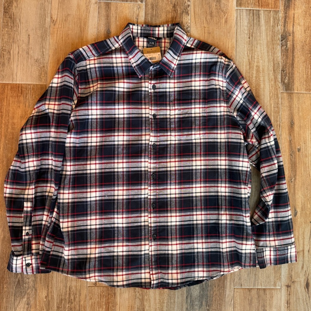 Eddie Bauer Mens Field Flannel Flex 2.0 Shirt Carbon Plaid XXL 2XL New 0917-0485